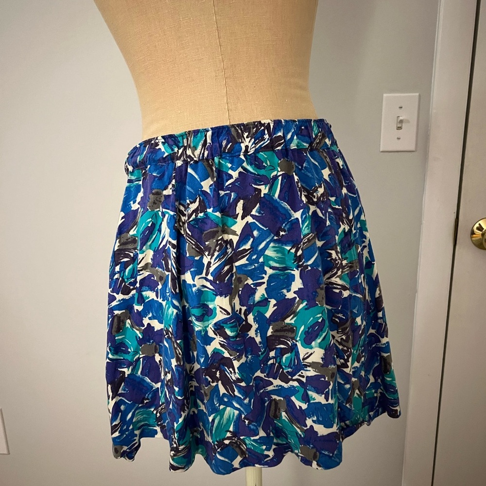 Blue Abstract Print Women's Skirt